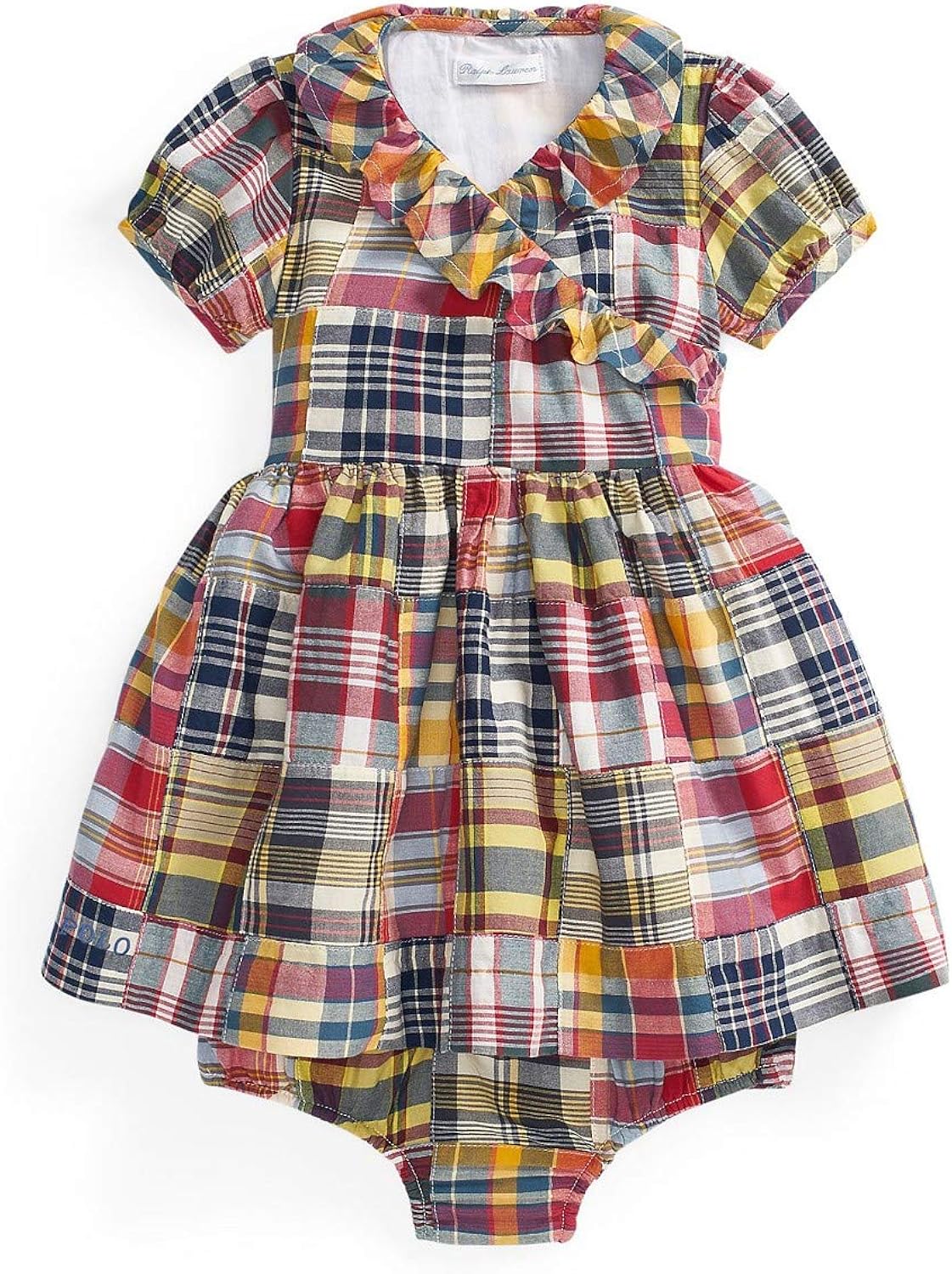 Ralph Lauren Baby Girls Wrap Dress and Bloomer 2 Piece Set