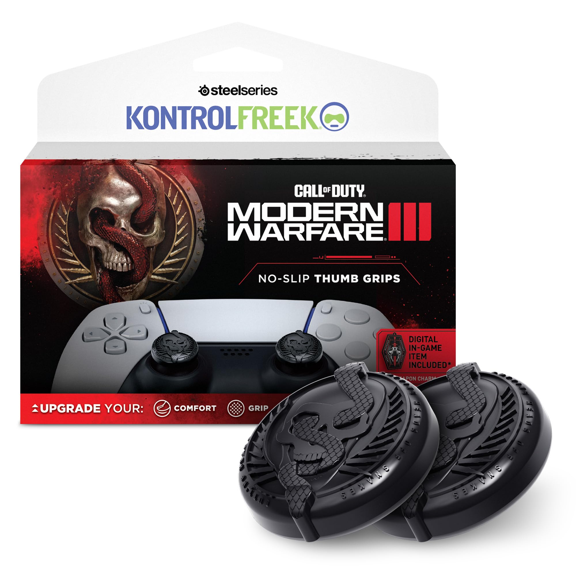 KontrolFreek Call of Duty: Modern Warfare III No-Slip Thumb Grips | Universal Edition for PlayStation 4 (PS4), PlayStation 5 (PS5), Xbox One & Xbox Series X, Nintendo Switch Pro Controller | 2-Pack |