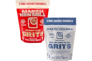 Marsh Hen Mill Variety Pack of 2 - Jimmy Red Grits & Sea Island Blue Grits - Stone Ground, Gluten Free - Old Fashioned Southern Heirloom Corn Grit - Natural, No Preservatives - 24 Oz Each Pack