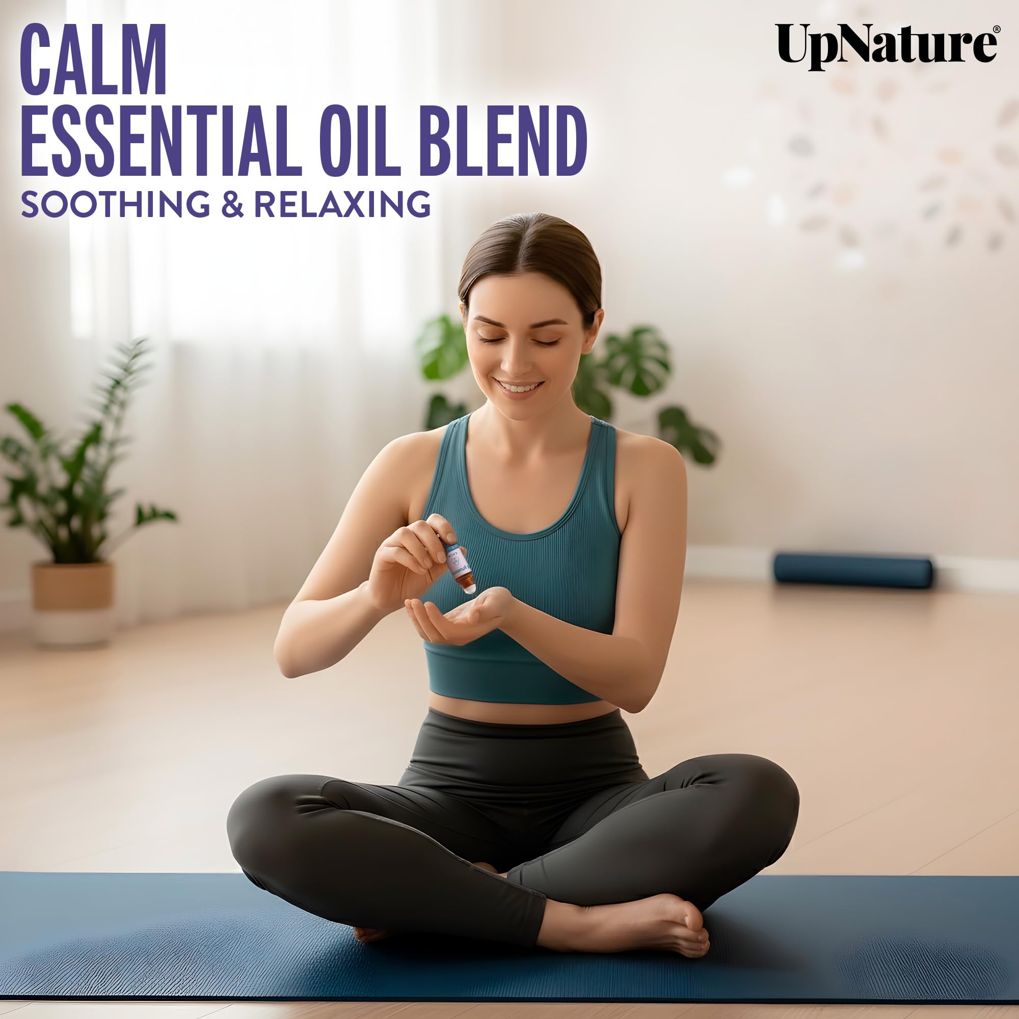 UpNature Self Care Stocking Stuffers for Women Essential Oils Roll On Set - Breathe, Beauty & Calm Oil Roller for Aromatherapy and Relaxation Stress Relief Gifts for Women