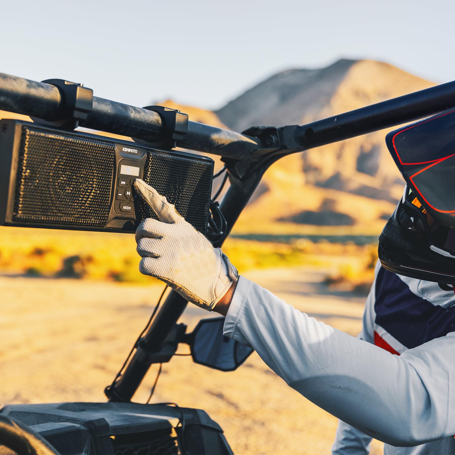 KEMIMOTO UTV Sound Bar 16 Inch ATV SoundBar Golf Cart Sound Bar SXS Speakers Bluetooth-Compatible with Multicolor LED Lighting Compatible with Polaris RZR Can-Am Defender Maverick X3 CFMOTO ZFORCE