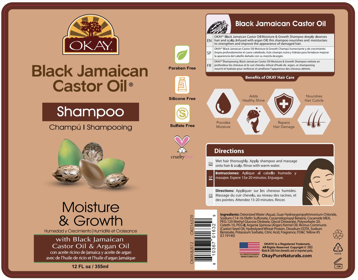 Convenience Kits International Women’s Deluxe 10 PC Kit Featuring: OKAY Black Jamaican Castor Oil Hair, Body, Oral Care, Travel-Size Travel Essentials