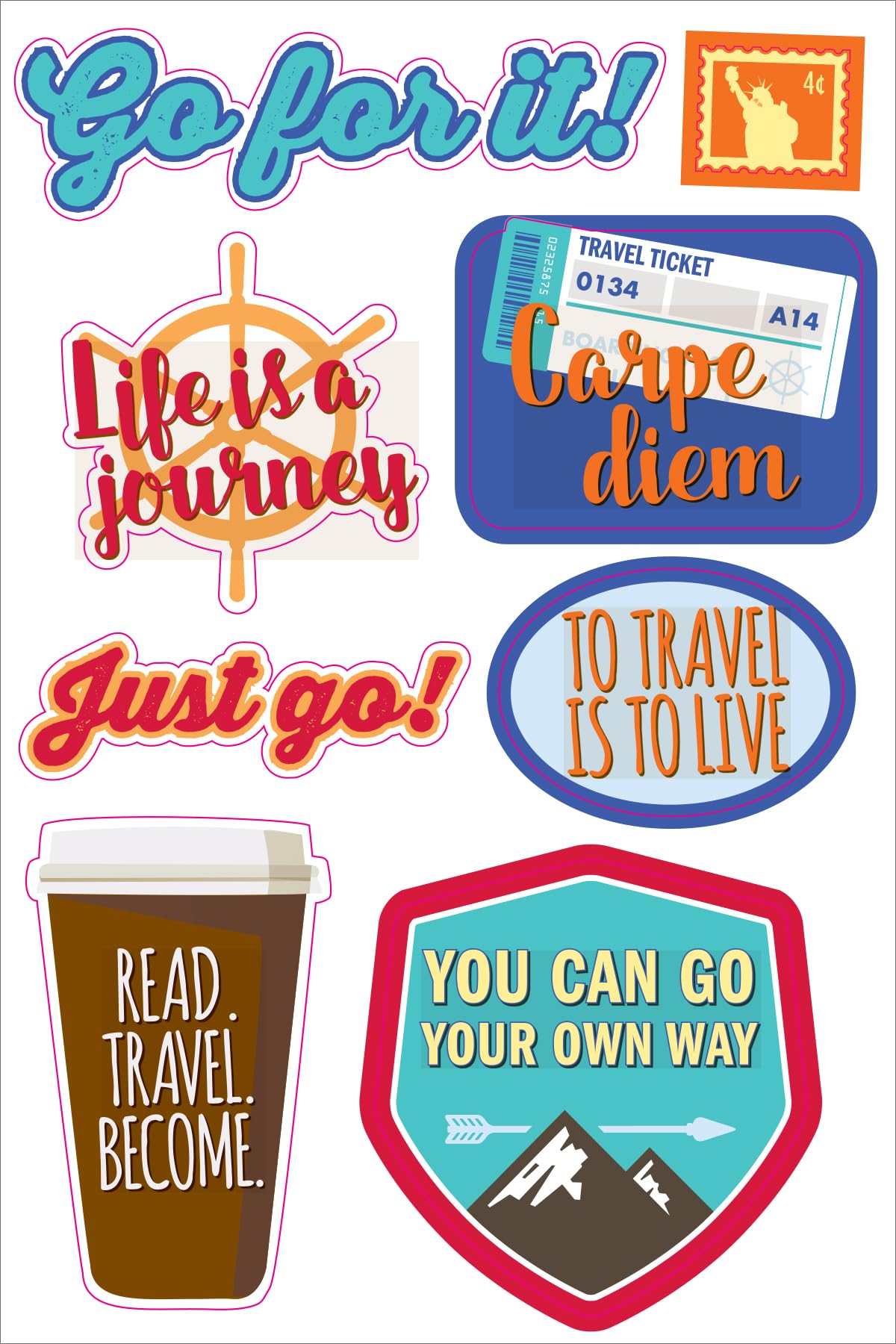 Essentials Travel Planner Stickers (set of 200+ stickers)