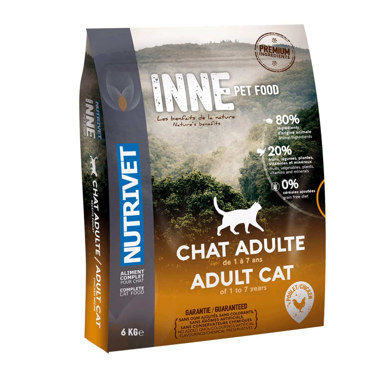 Nutrivet Inne Chicken for Adult Cats Aged 1 Year and Above 6 kg Bag