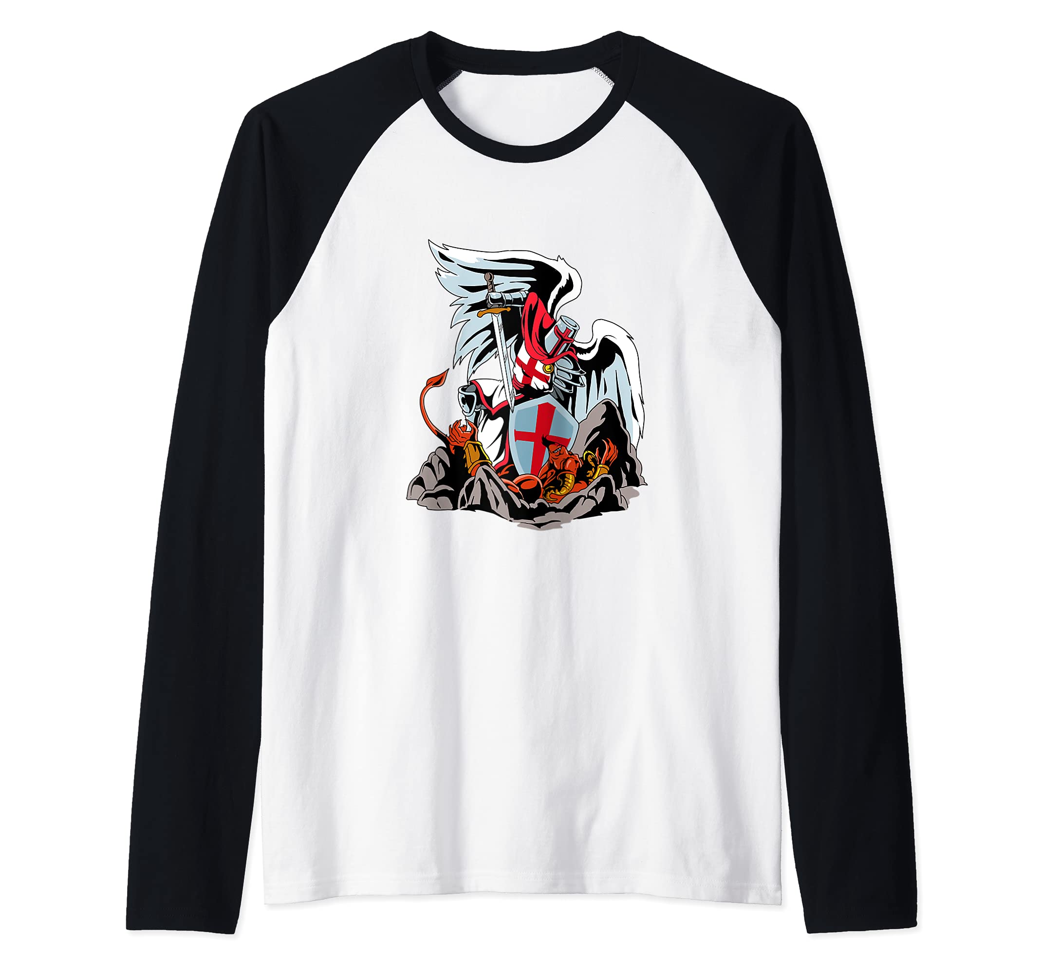 Knight Templar Crusader Warrior Raglan Baseball Tee