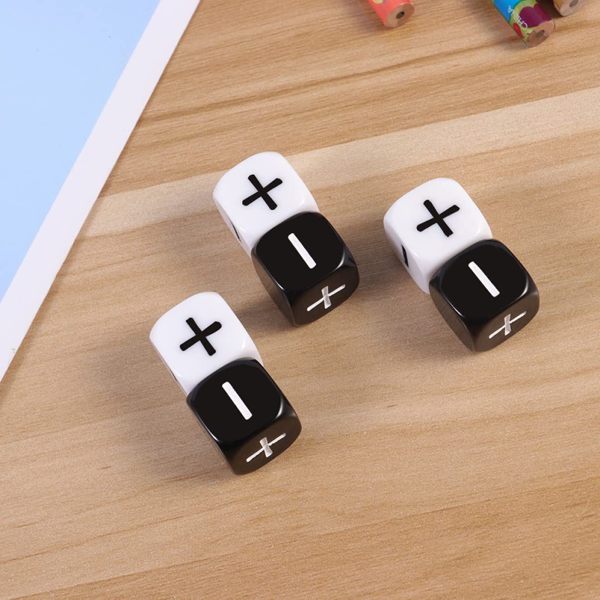 STOBOK 24Pcs Math Dice, 6 Sided Games Dice for Preschoolers, Dices Minus Plus Table Games Dice for Classroom/Party