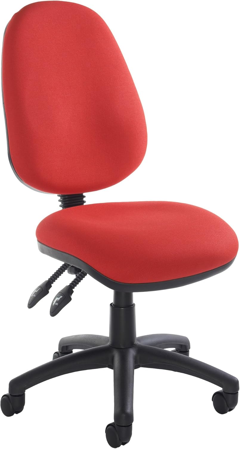 IDEAL 365 Office Fabric Operator Chairs 2 lever PCB (Red, No Arms