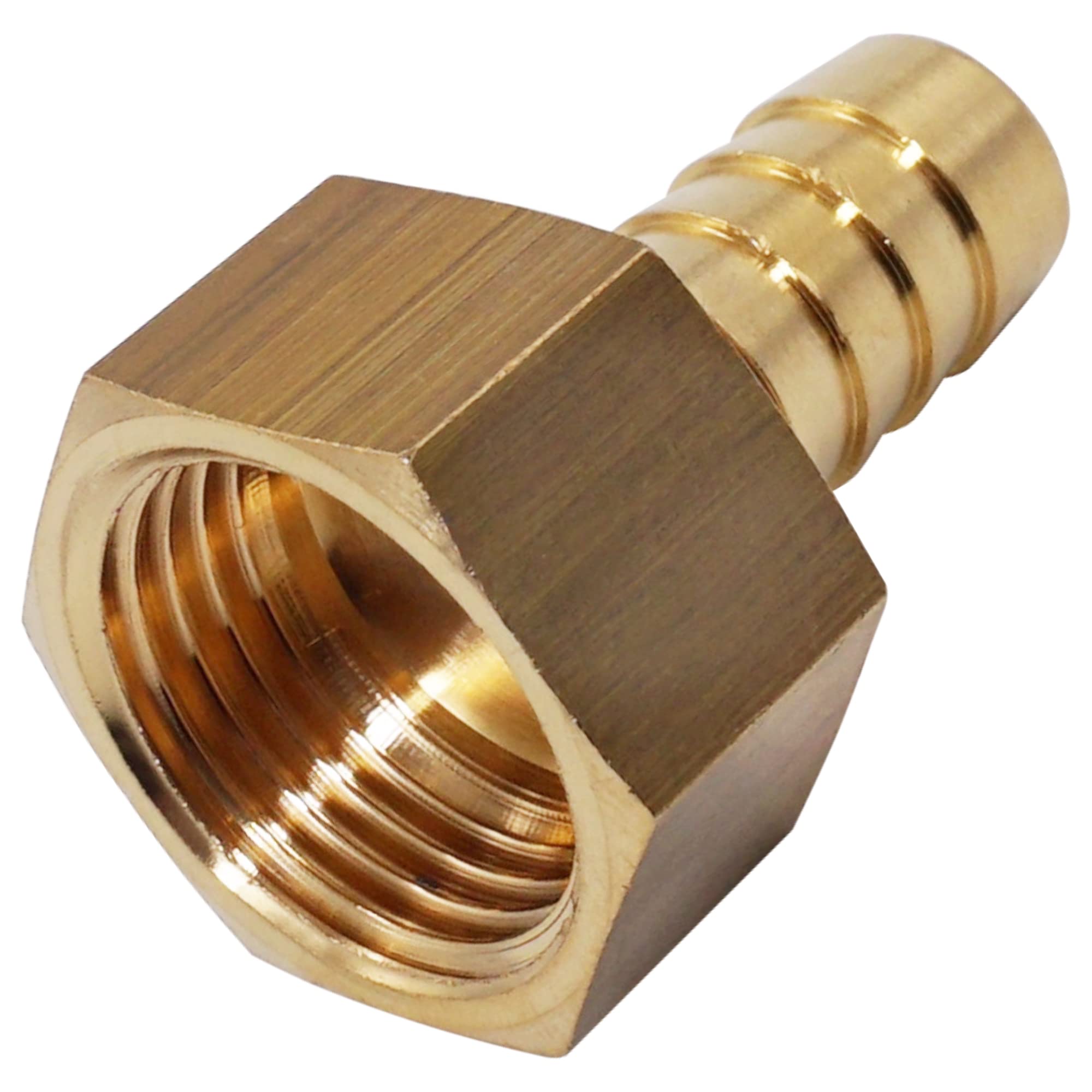 SKIR'CO 1 pc Female Thread Barb Brass Fitting 1/2" x 12 mm, Hose Barbed Adapter, Hose Tail Connector, BSP Thread