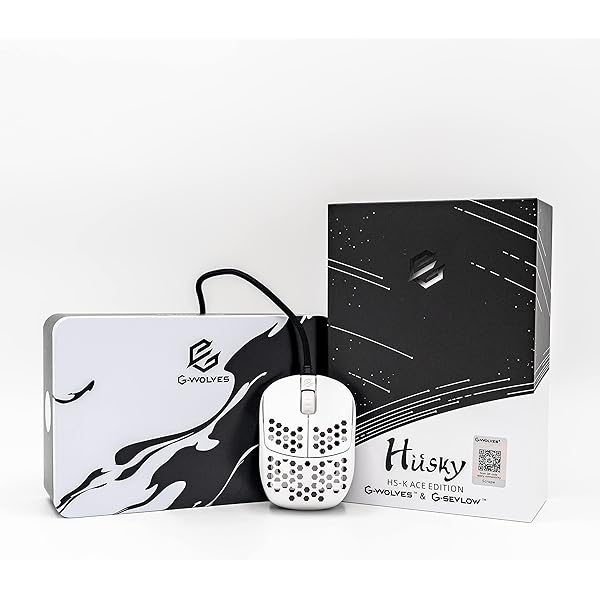 G-Wolves Hati Hsk (White) Design Wired Gaming Mouse Ultra