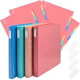 Yoobi 0.5 Inch 3-Ring Binder &amp; 8-Tab Divider Set, 4-Pack, Multicolor | 3-Ring Binder + 8-Tab Divider Set, 2 Interior Pockets, Blank Sticky Labels Included, 4-Pack of Each