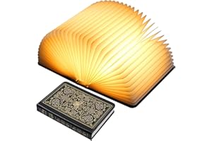 INCOLUMITAS Book Lamp for Book Lovers Gifts, Bookshaped Small Mood Lighting Lamp Foldable Paper Hardcover Cover, Unique Aesthetic Lamps USB Rechargeable, Bookish Decor for Library, Reading Nook, Bookshelf