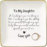 Daughter Gifts from Mom Dad,Birthday Graduation New Year Christmas Gifts for Daughter,Reminder Present,Motivational,Encouraging Present,Ceramic Jewelry Tray Trinket Holder Ring Dish