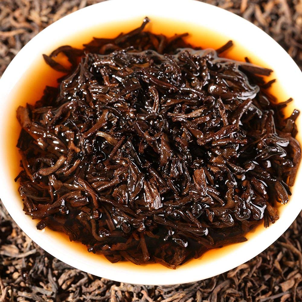Yan Hou Tang - Chinese Yunan Puerh Organic Black Tea 10 Years Old Aged Puer Tea Bulk Leaf for Energizing Weight Loss and Stress Reduce 250g