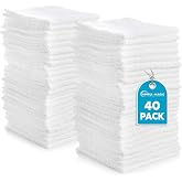 Simpli-Magic Cotton Washcloths White, 40 Pack, Size: 12&rdquo;x12&rdquo;