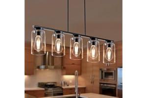 Kwpcvz Dining Room Light Fixture, Island Lights for Kitchen Farmhouse Chandeliers for Dining Room Modern Kitchen Island Lighting Black Island Light Fixture Farmhouse Chandelier Linear Chandelier