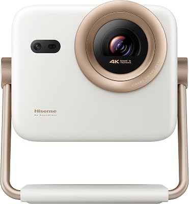 M2SE Pro Mini Projecteur Laser 4K UHD Blanc & Or Rose Bluetooth WiFi HDMI USB 3.0