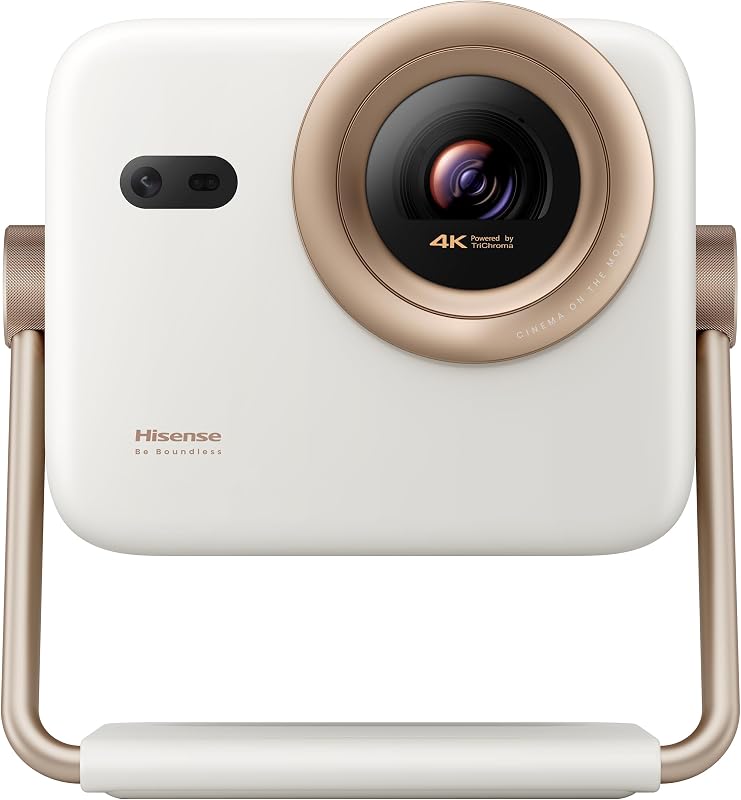M2SE Pro Mini Projecteur Laser 4K UHD Blanc & Or Rose Bluetooth WiFi HDMI USB 3.0