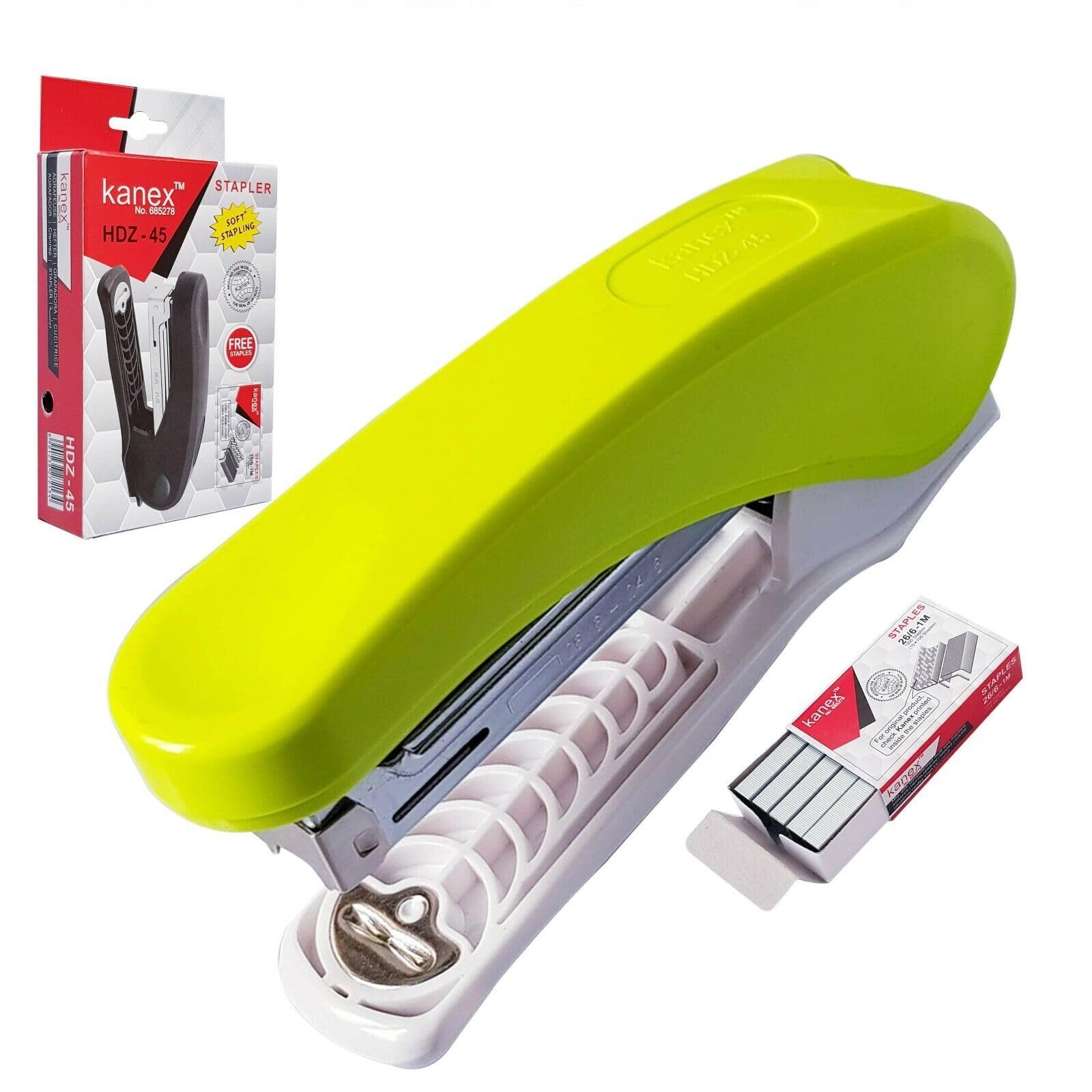 Heavy Duty HDZ45 Stapler with Staple Remover, + 1000 Staples Free, 30 Sheets Stapling, Reload Indicator, 24/6-26/6 Staples (Lime)