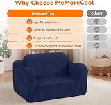 MeMoreCool Corduroy Kids Couch Sofa Folding Toddler Chair Bed Navy Blue view 6