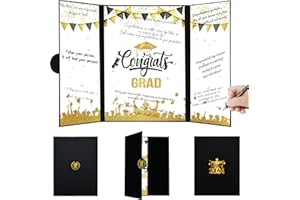 Togvu Black Gold Graduation Party Decorations, Creative 2024 Congrats Grad Signature Book Alternative, Graduation Signing Card Board, Graduate Guest Book Gift for High School & College Celebrations