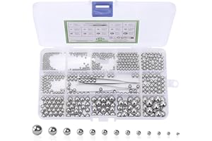 600Pcs Ball Bearings, Stainless Steel Ball Bearing, 13 Sizes Metric Precision Metal Bearing 2-10mm, Round Polished Ball Beari