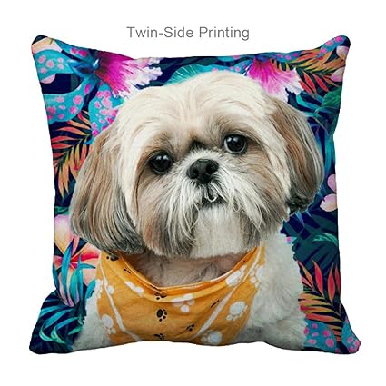 Amazon Com Niwaho Pillowcover Dogs Pillow Cases Design Shih Tzu