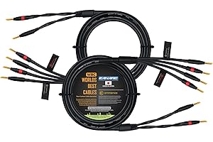 WORLDS BEST CABLES 12 Foot - Canare 4S11 – Audiophile Grade - HiFi Star-Quad Bi-Wire Speaker Cable Pair with Eminence Gold Banana Connectors