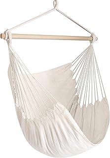 Chihee Hängematte Stuhl Große Hängematte Stuhl Entspannung Hängesessel Baumwolle Weben für Höchsten Komfort und Haltbarkeit Innen/Draußen Zuhause Schlafzimmer Terrasse Deck Hof Garten