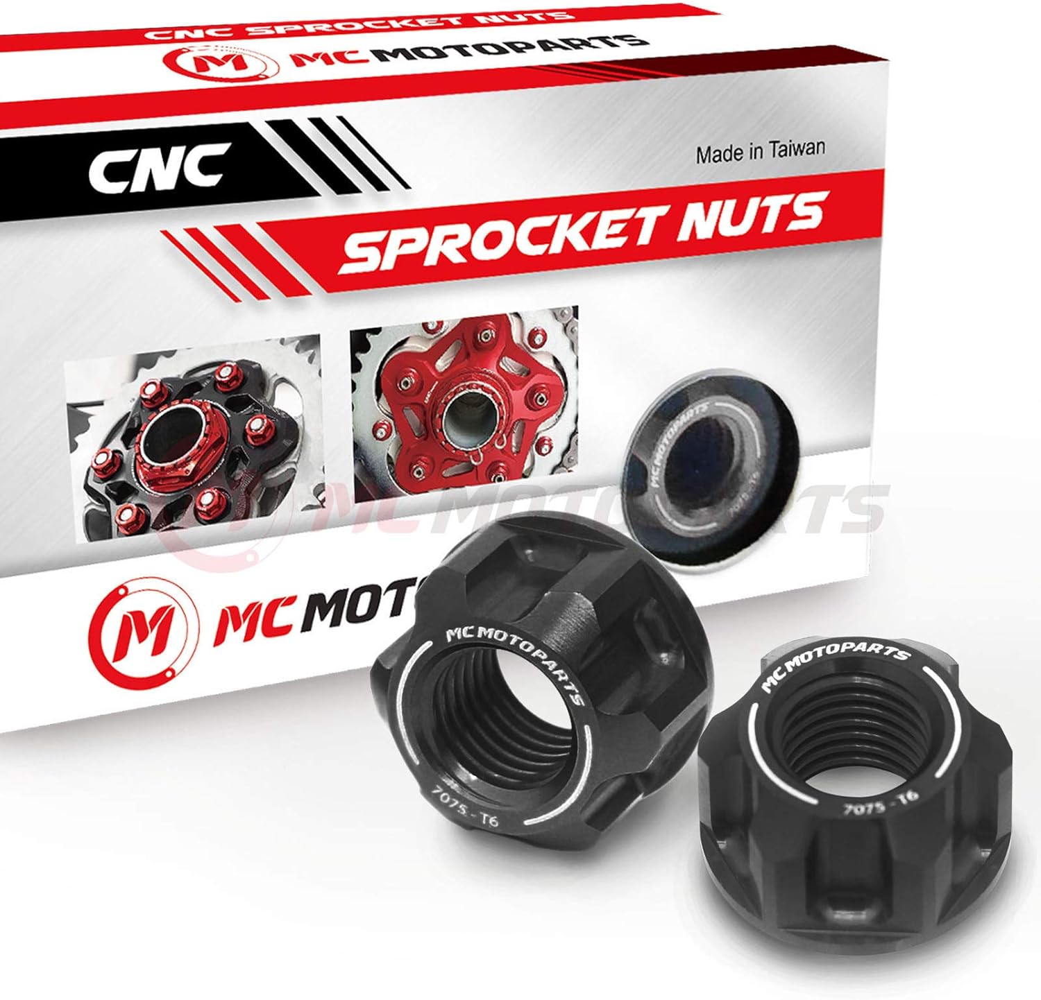 MC MOTOPARTS Black CNC Rear Sprocket Nuts For Honda CBR