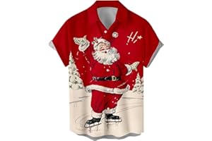 Liantty Bowling Shirt for Men Retro 1950s Button Down Short Sleeve Shirt Funny Party Beach Hawaiian Shirts