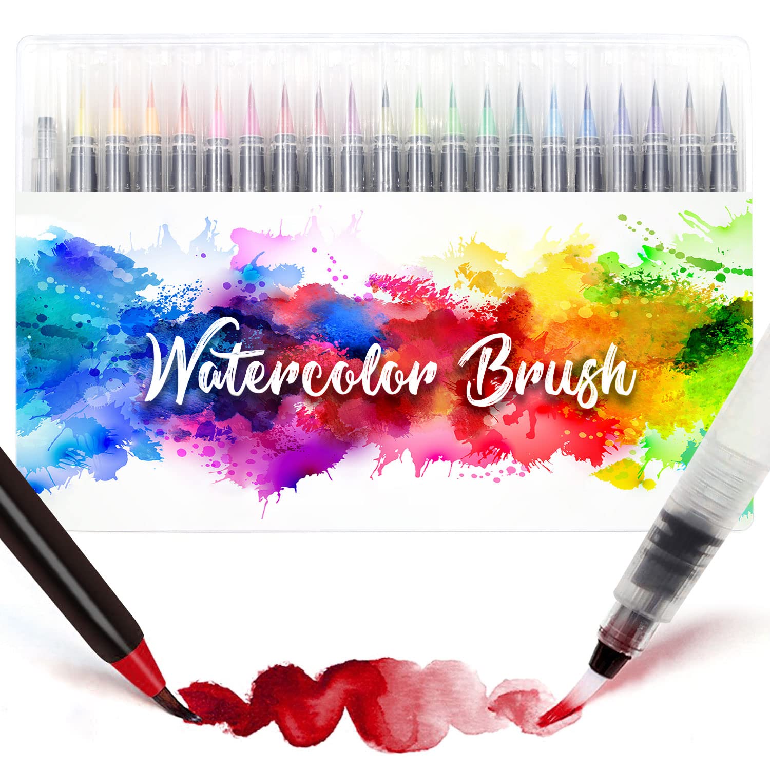 Amteker 24+2 Aquarellstifte, Brush Pen Set, Malen, Pinselstifte mit Flexiblen Nylonspitzen, Stifte Mädchen Geschenke 6-11 Jahre, Geschenk Mädchen 6-10 Jahre, Einschulung Mädchen Kinder Teenager