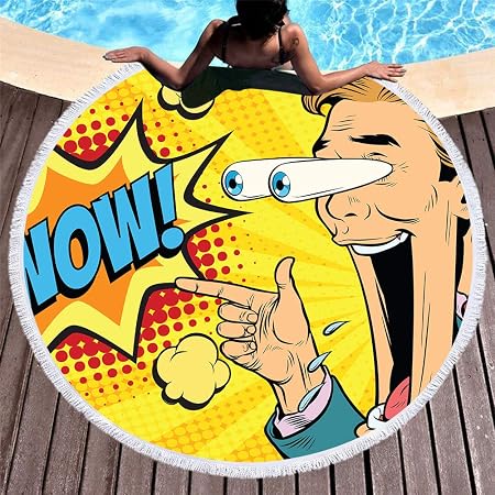 Suyun Coussin Rond De Serviette De Plage Imprimé à Séchage