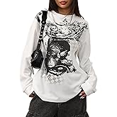 SOLY HUX Women's Y2k Long Sleeve Shirts Gothic Grunge T-Shirt Graphic Tee Top Streetwear