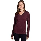 RBX Active Women's Running Shirt Long Sleeve Workout Top with Thumbholes, Athletic Fit Buttery Soft V-Neck T-Shirt Yoga Tee