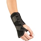 Breg Low Profile Wrist Brace 6.5&rdquo; (Right Hand, Small) | Soft breathable foam splint, removable palmar stay, one-handed quick-lacer closure for sprains, strains, post-cast (Right-S)