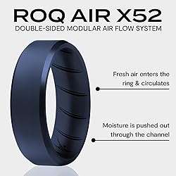 ROQ Silicone Rubber Wedding Ring for Men, Comfort