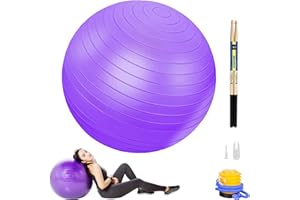 Atarvana Cardio Drumming Equipment Set, Extra Thick Yoga Ball with Pump & Cardio Drumming Sticks with Grips, Aerobic Exercise Ball Drumsticks Workout Set for Stability, Rhythm, Gymnastics