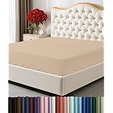 Utopia Bedding Twin Fitted Sheet - Bottom Sheet - Deep Pocket - Soft Microfiber - Shrinkage and Fade Resistant - Easy Care -1 Fitted Sheet Only (Beige)