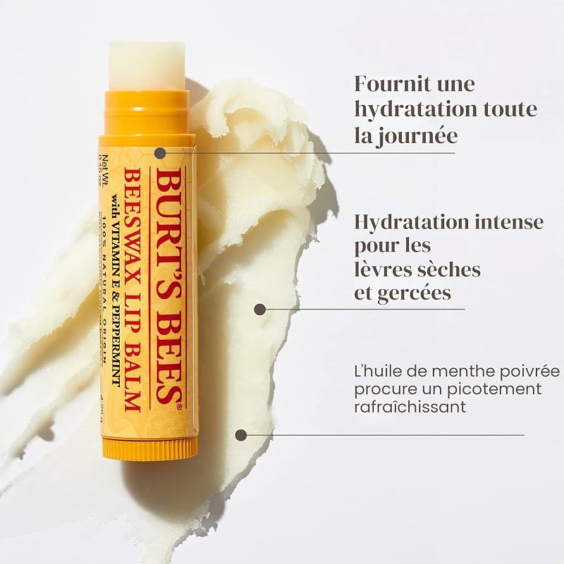Baume à lèvres Multipack, ensemble de baumes à lèvres avec cire d'abeille, concombre menthe, pastèque, mandarine douce, fraîchement cueillie, 4 x 4,25 g