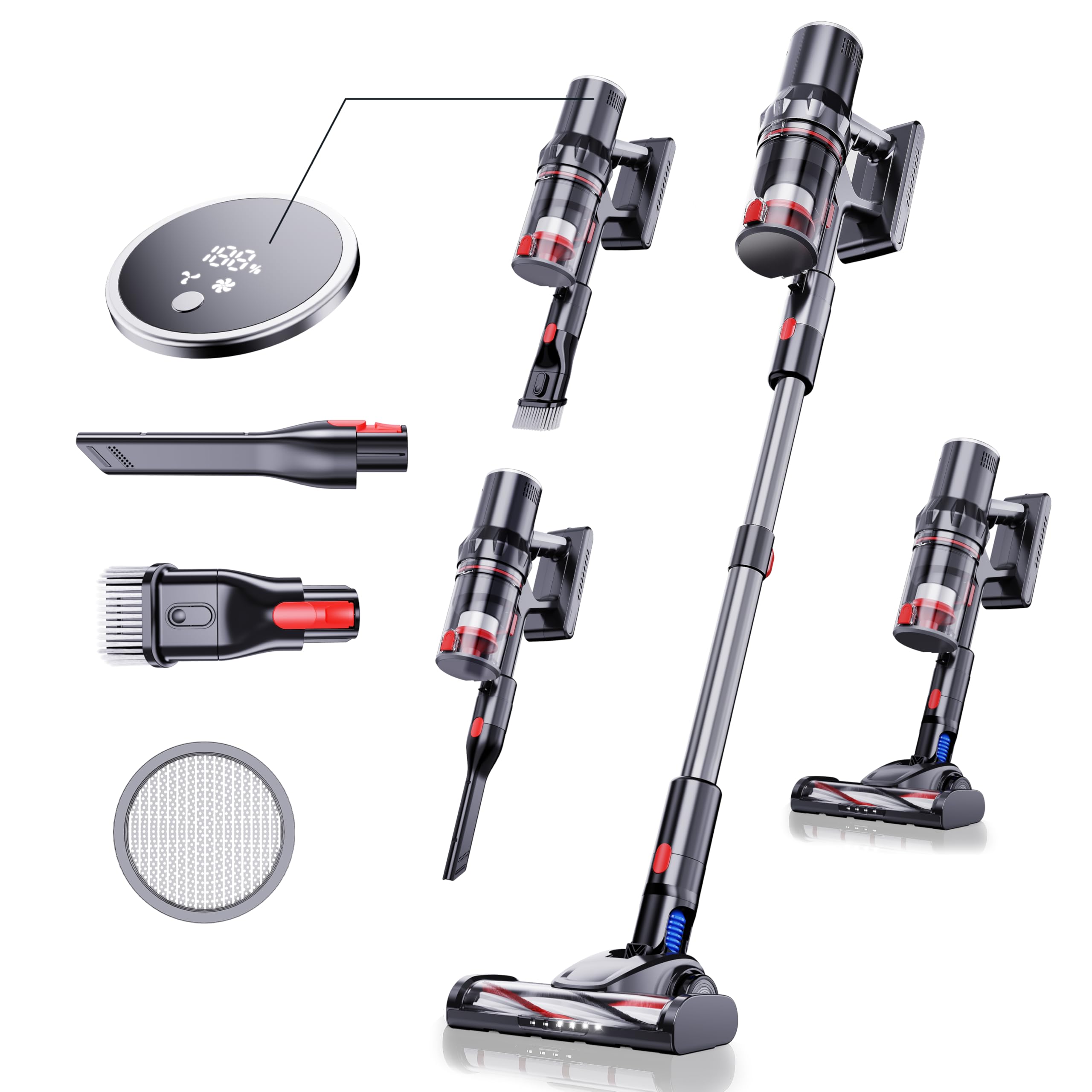 Photo 1 of Cordless Vacuum Cleaner 250W/25Kpa, Stick Vacuum Cleaners for Home with 40 Mins Max Runtime Rechargeable Powerful Suction Handheld Vacuum for Home, Hard Floor, Carpet, Shutters, Pet Hair, Car