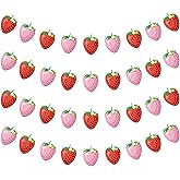 4Pcs Strawberry Birthday Party Decorations Berry First Birthday Decor Berry Sweet Party Hanging Banners Strawberry Themed Party Supplies for Baby Shower