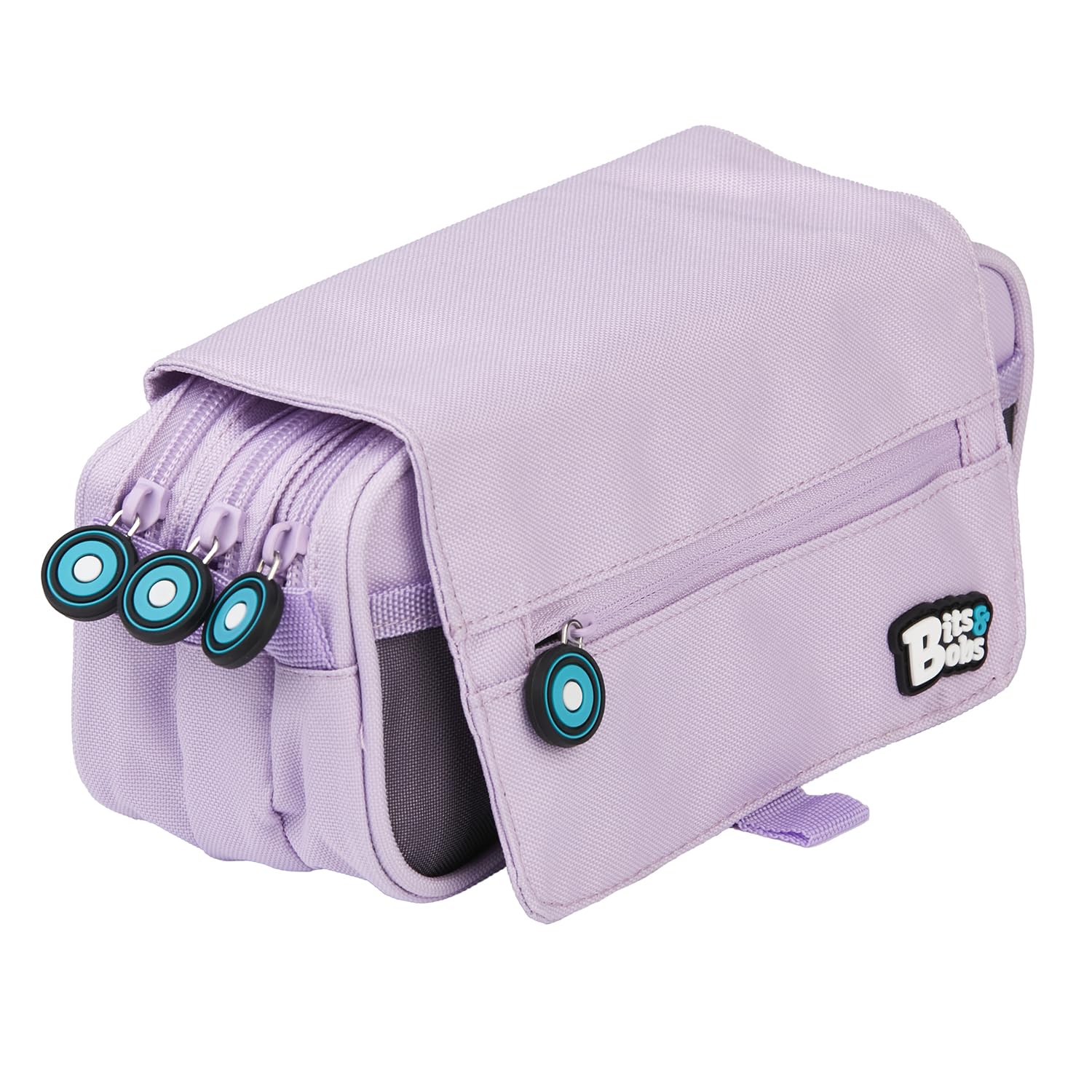 Grafoplás | School Pencil Case Three Compartments with Flap| Lavender| Bits&Bobs| Vivid Colors| 23x10x10cm | Includes Time and Identification Zone