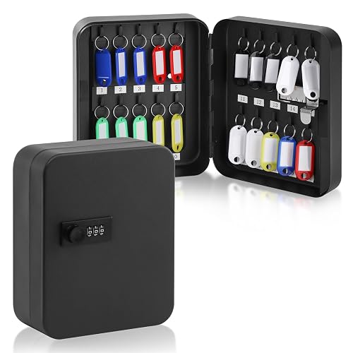 KYODOLED 20 Key Storage Lock Box with Code, Key Cabinet Organizer Wall ...