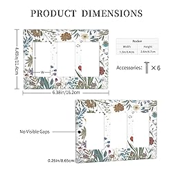 OILbiexn Light Switch Cover Boho Colorful Florals