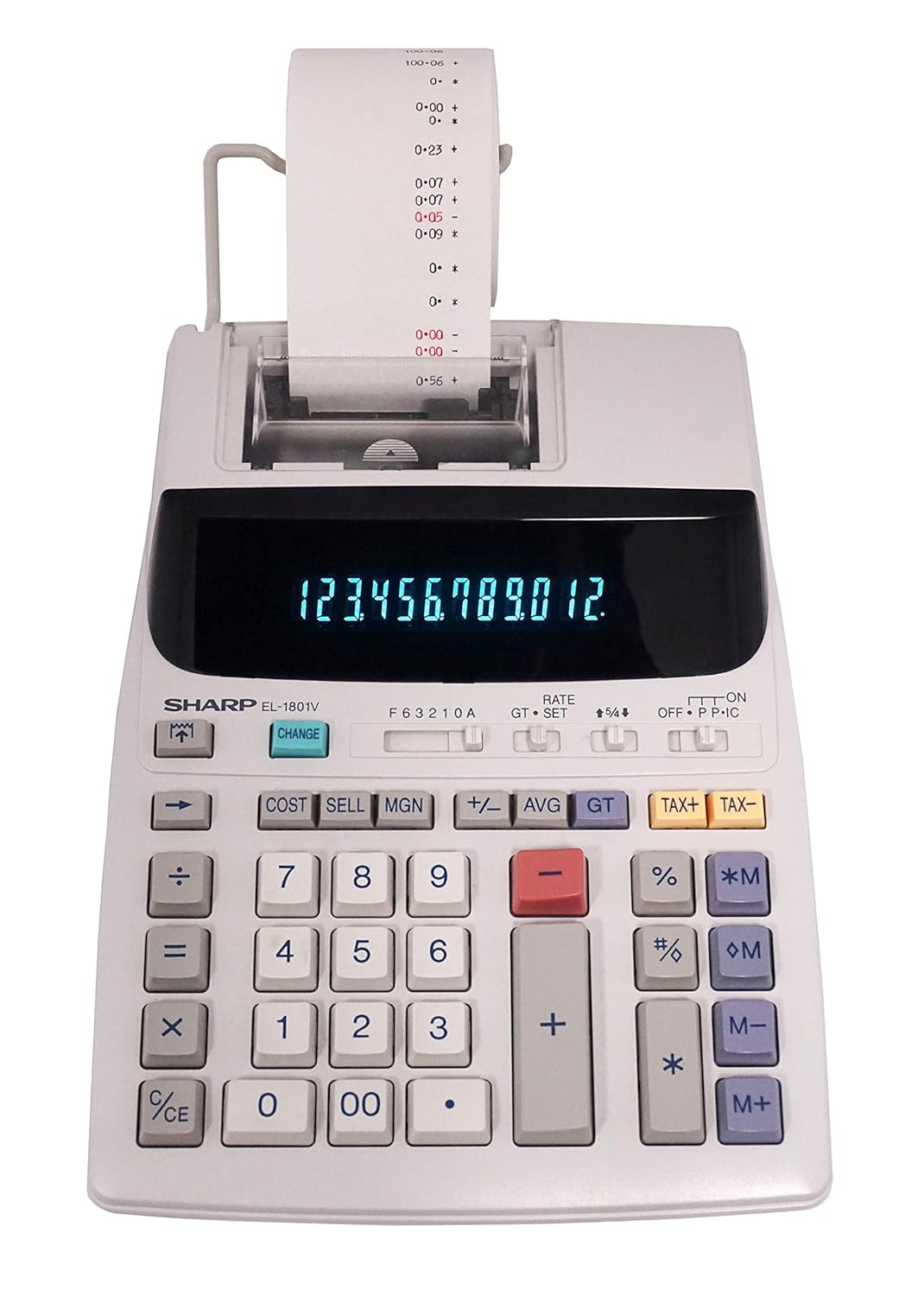 Amazon.com : Sharp EL-1801V Two-Color Printing Calculator 2.1 Lines/Sec 4"  Black/Red : Adding Machines : Electronics