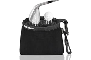 XINQIDAI Golf Club and Golf Ball Cleaning Bag - Cleans Club Grooves, Waterproof Clean Face Tech, Detachable Clip, Machine Washable, Stay-Dry Exterior