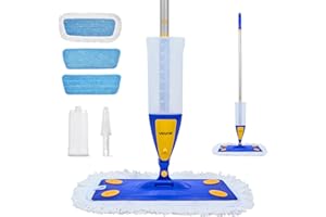 VEVOR Spray Mop, with 3 Washable Pads for Dry and Wet Floor Cleaning and a 27oz Refillable Water Tank, Microfiber Dust Wet Mo