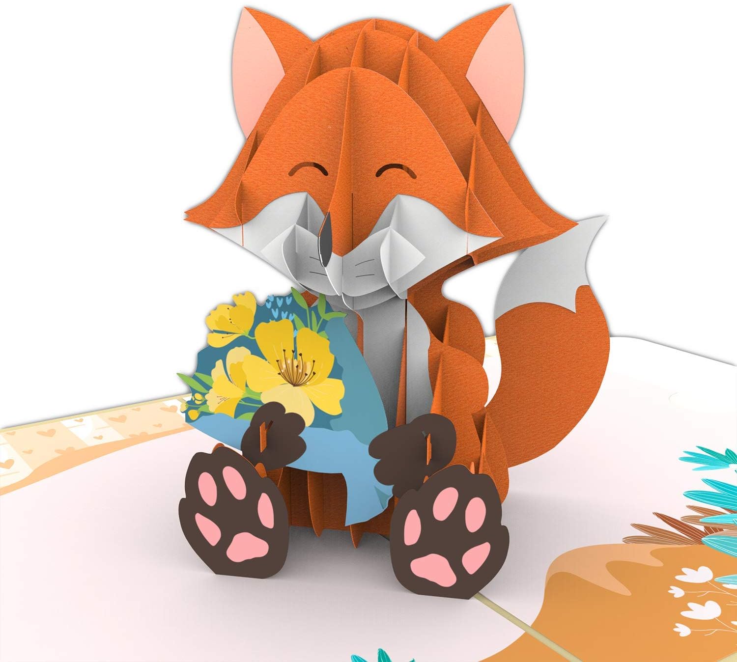 Unipop Cards Fox Vanlentine Birthday Pop Up Card, 3D card, pop up greeting card, Love Card, Valentine Day Card, Valentines cards for adults, Anniversary card for couple, love cards for her