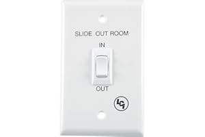 LIPPERT COMPONENTS Lippert In-Wall Replacement Interior In/Out Switch Assembly with 3 Connectors on the Back for RV Slide-Out Systems, White - 120639