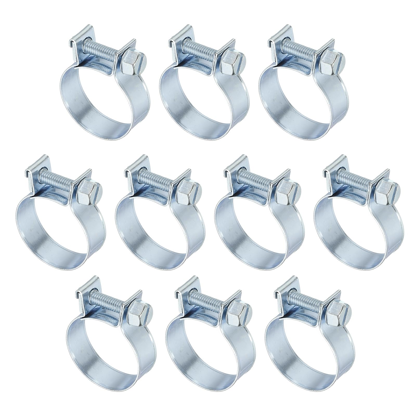 PATIKIL 10 Pcs 22-24mm Mini Fuel Injection Hose Clamps Zinc Plated Adjustable Clamp โ image 1